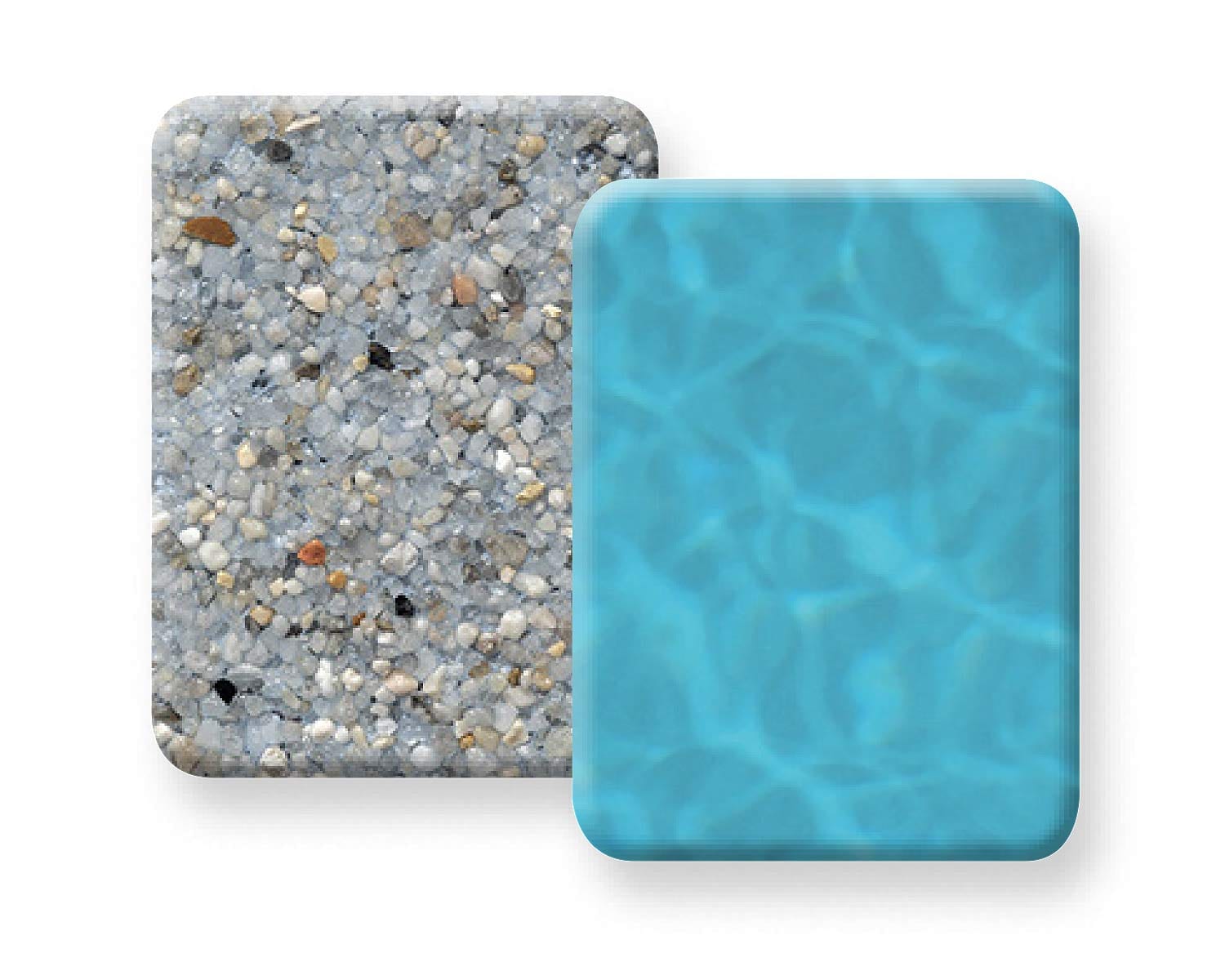 Pebble Crystal Buff Blue pool finish sample